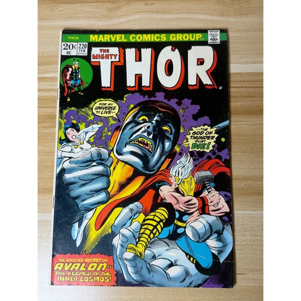 The Mighty Thor #220 Marvel Comic Book 1974 Bronze Age Avalon Key Issue